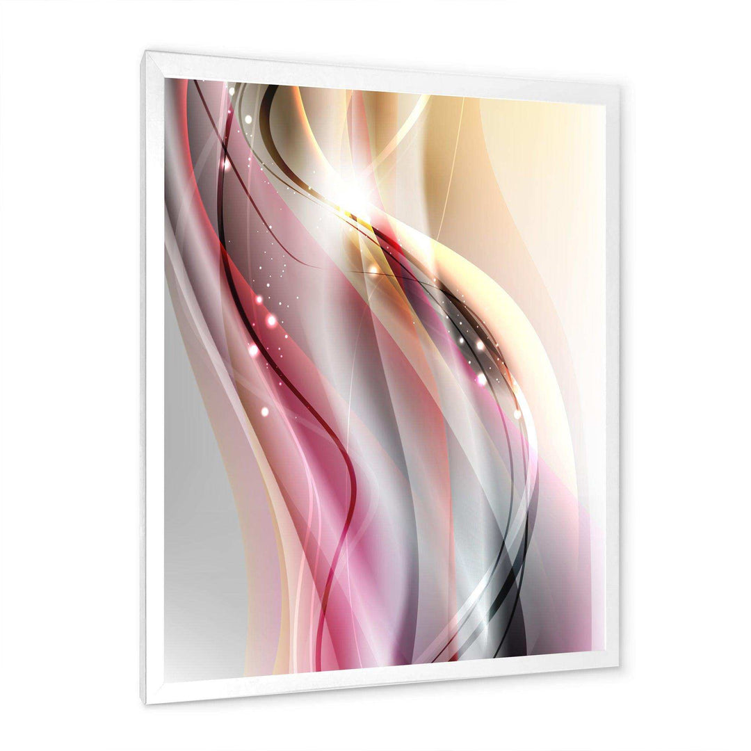 Pink Brown Abstract Lines - Modern Wall Art Prints
