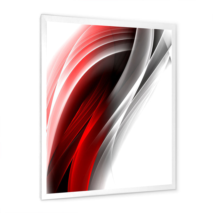 3D Pink Silver Vertical Lines Framed Print Matte White - 1.5" Width