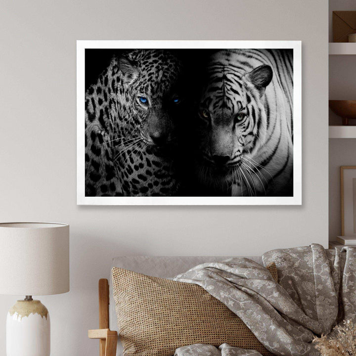 Leopard and Tiger in Black