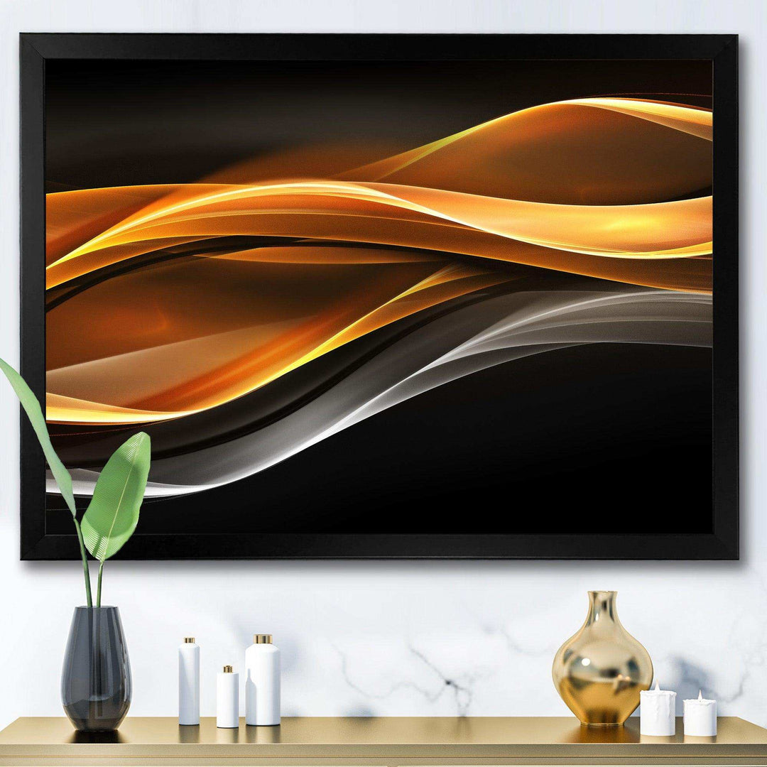 Gold Silver Inward Lines - Modern Living Room Wall Decor