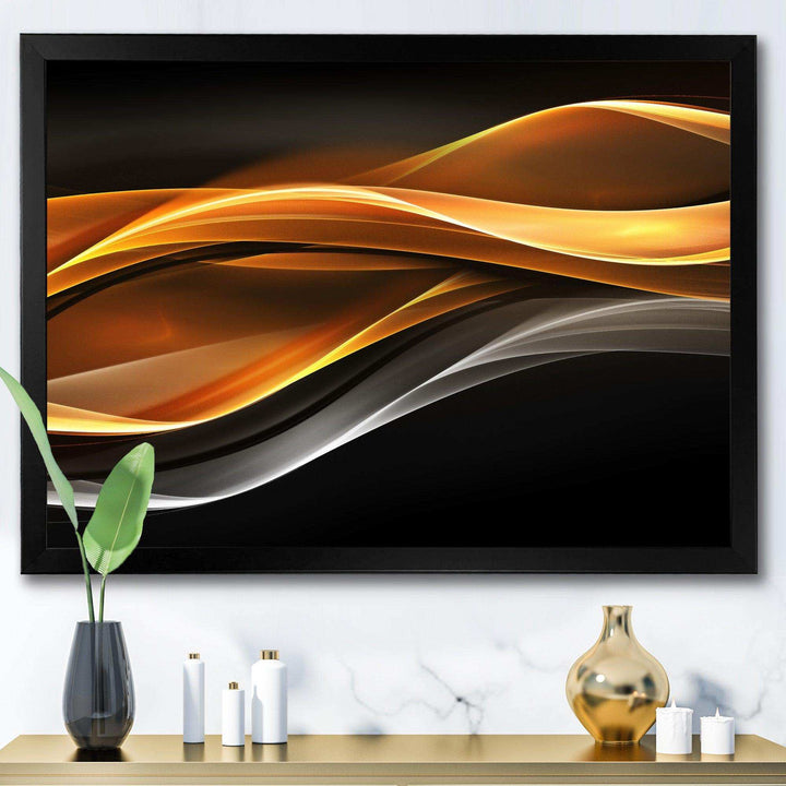 Gold Silver Inward Lines - Modern Living Room Wall Decor