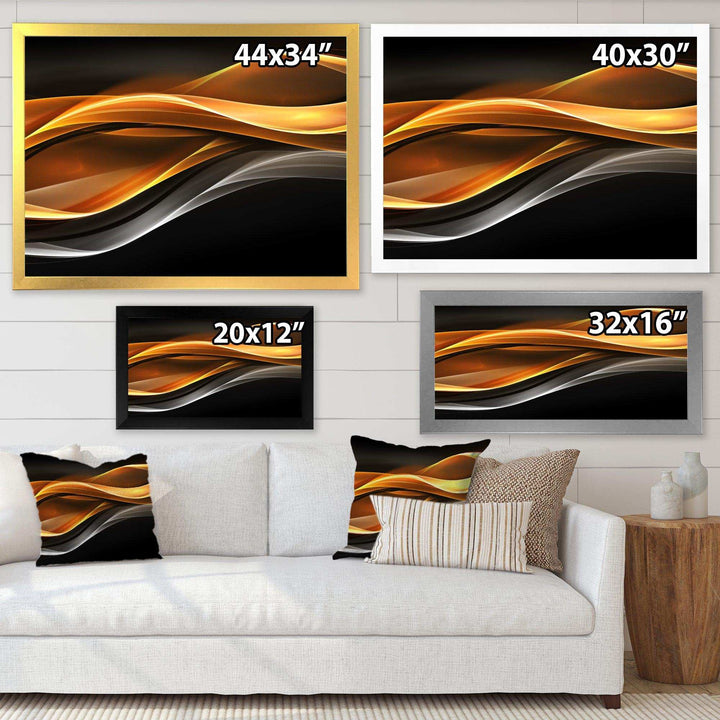 Gold Silver Inward Lines - Modern Living Room Wall Decor