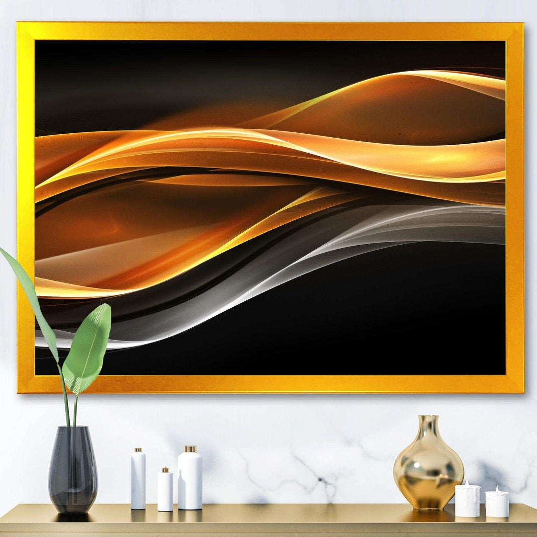 Gold Silver Inward Lines - Modern Living Room Wall Decor