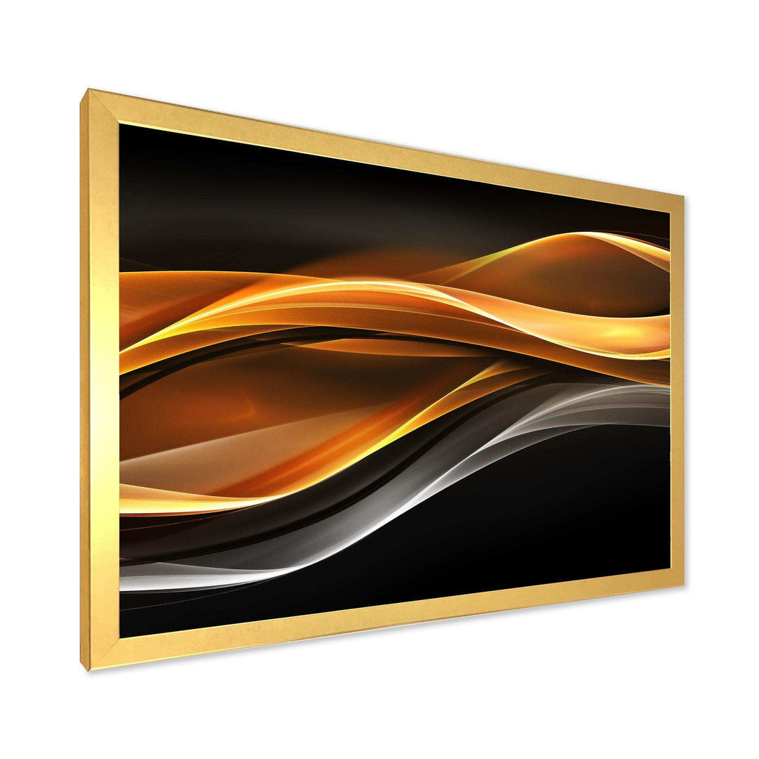 Gold Silver Inward Lines - Modern Living Room Wall Decor