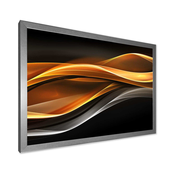 Gold Silver Inward Lines - Modern Living Room Wall Decor