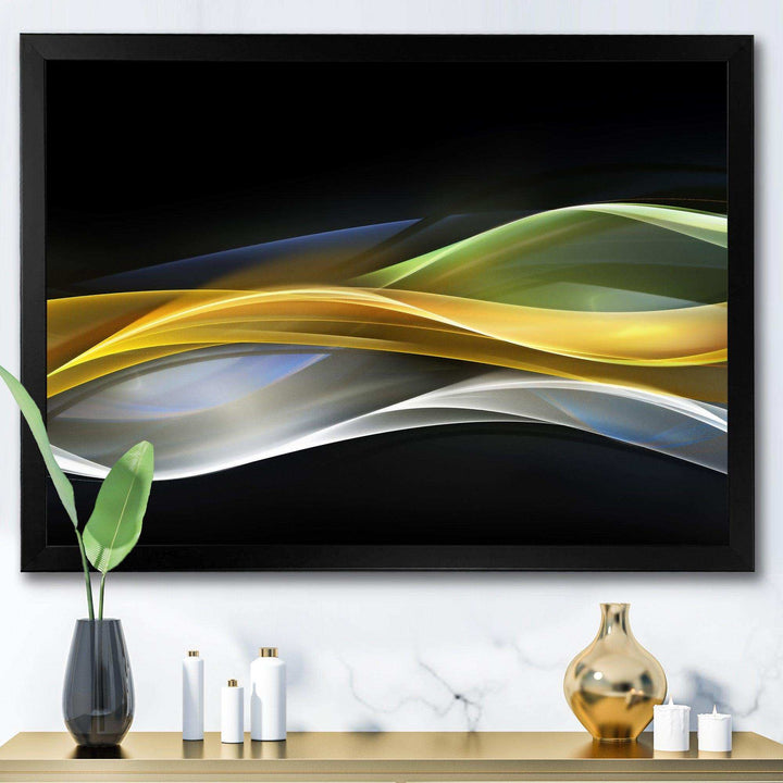 Gold Silver Straight Yellow Lines - Modern Canvas Wall Art