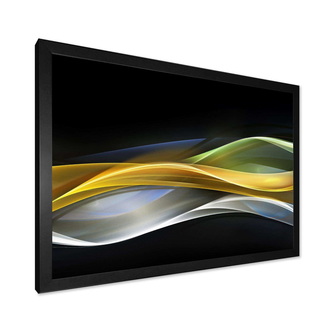 Gold Silver Straight Yellow Lines - Modern Canvas Wall Art