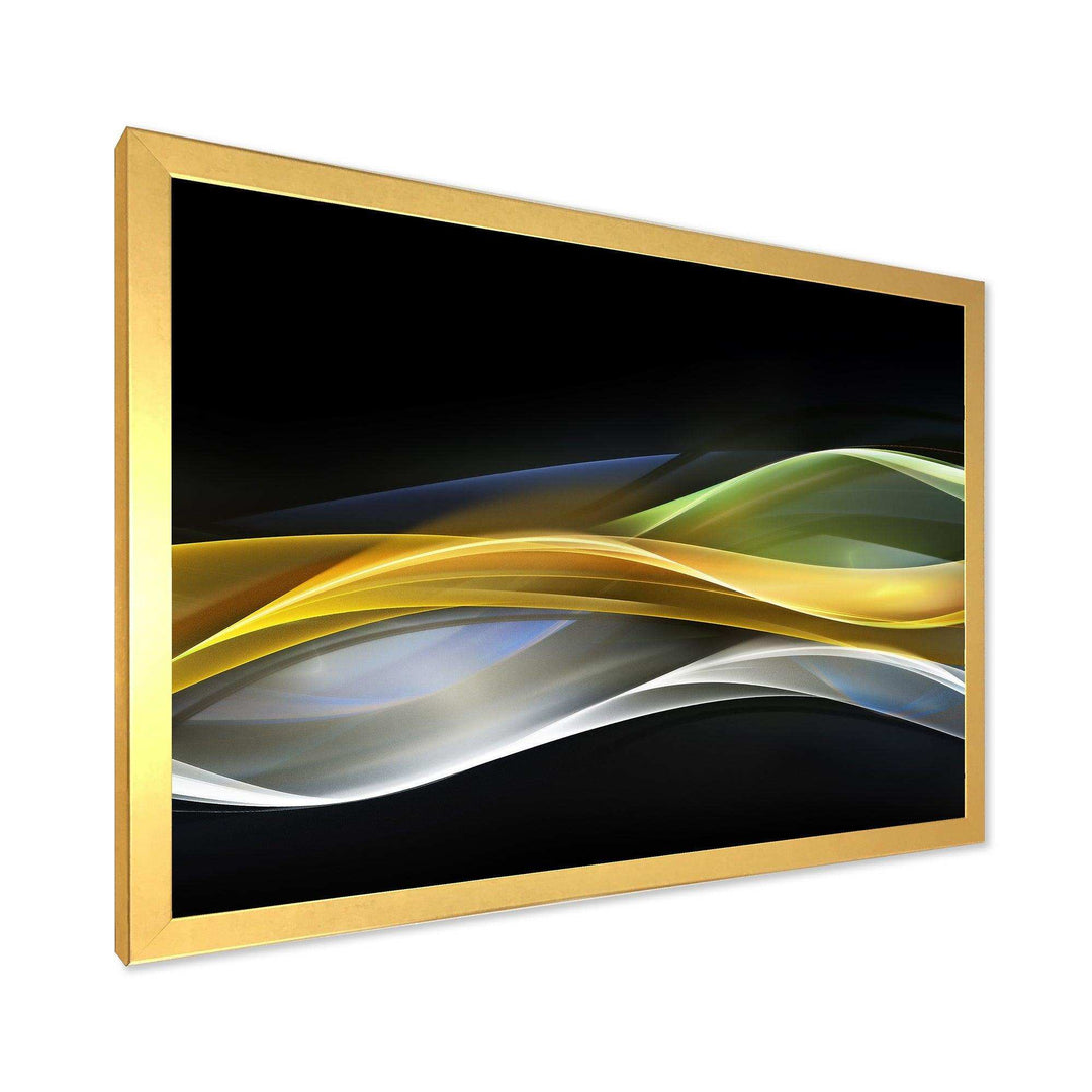Gold Silver Straight Yellow Lines - Modern Canvas Wall Art