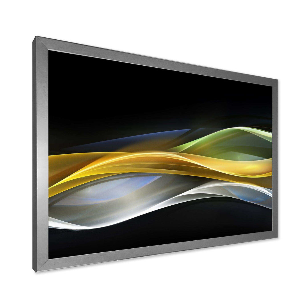 Gold Silver Straight Yellow Lines - Modern Canvas Wall Art