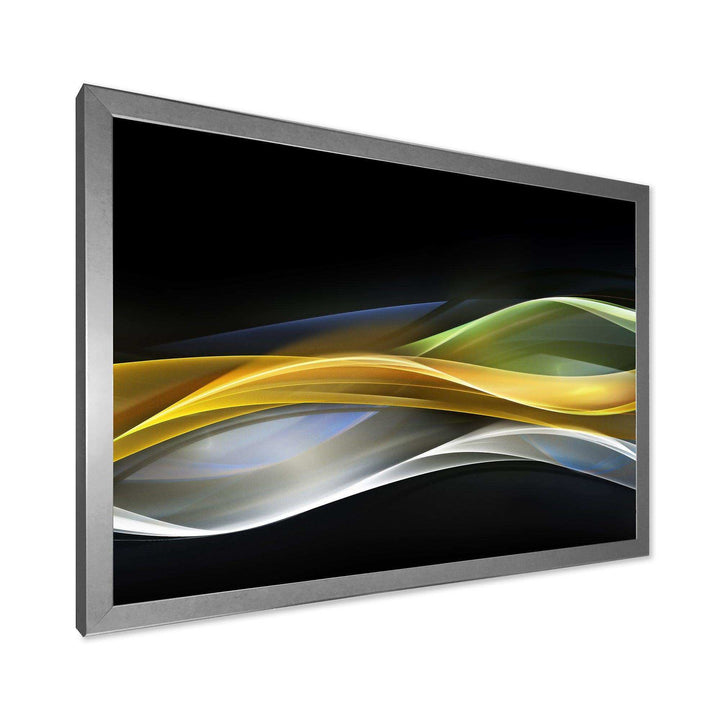 Gold Silver Straight Yellow Lines - Modern Canvas Wall Art
