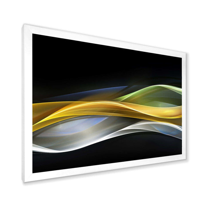 Gold Silver Straight Yellow Lines - Modern Canvas Wall Art
