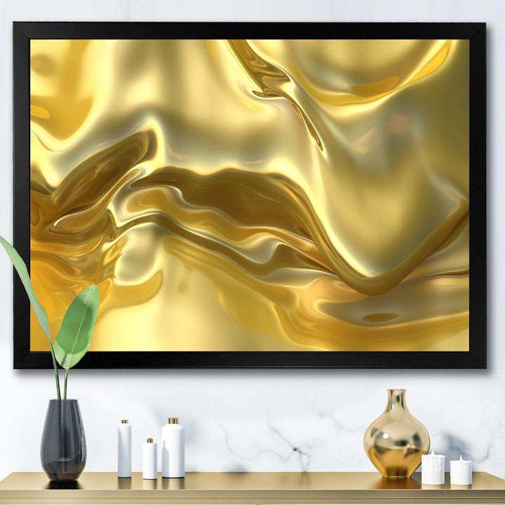 Golden Cloth Texture - Modern Living Room Wall Decor