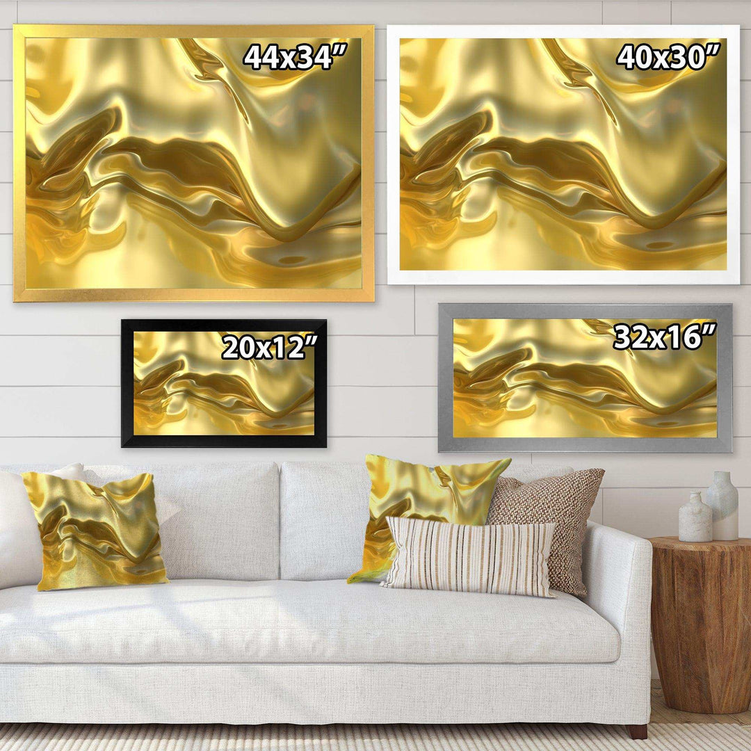 Golden Cloth Texture - Modern Living Room Wall Decor