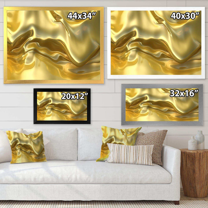 Golden Cloth Texture - Modern Living Room Wall Decor