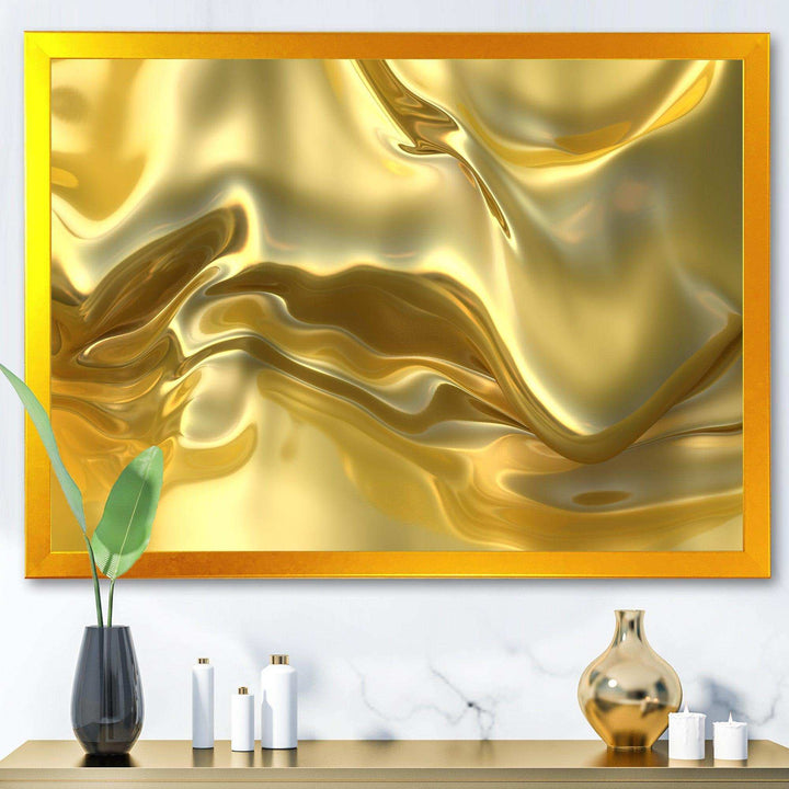 Golden Cloth Texture - Modern Living Room Wall Decor