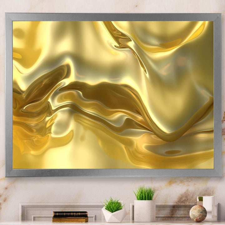 Golden Cloth Texture - Modern Living Room Wall Decor