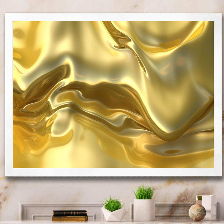 Golden Cloth Texture - Modern Living Room Wall Decor