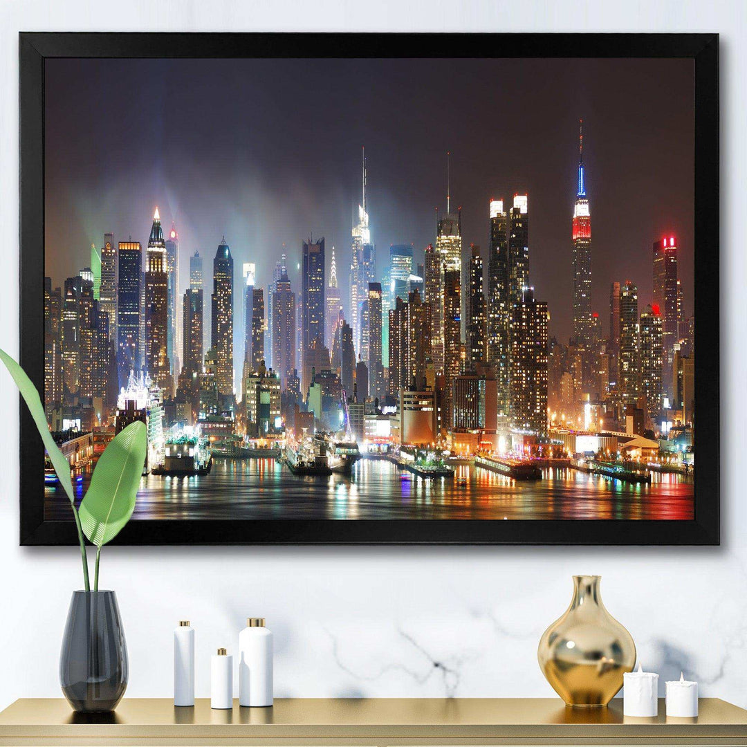 Lit NYC Manhattan Skyline