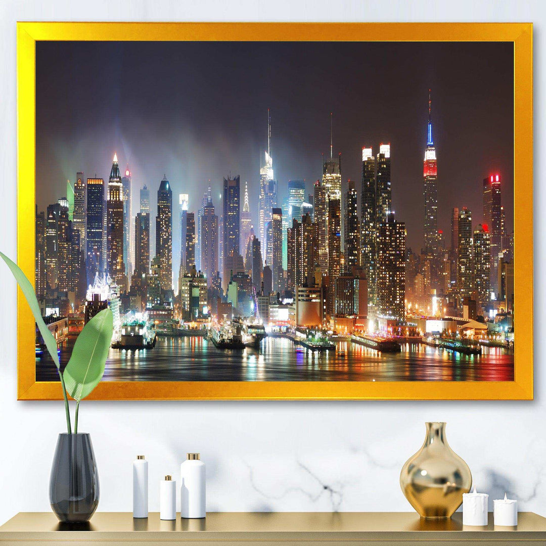 Lit NYC Manhattan Skyline
