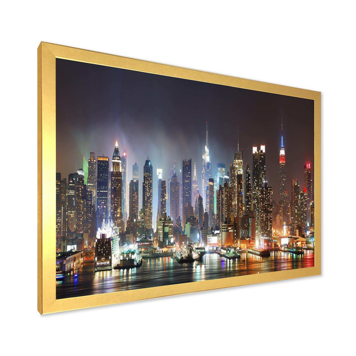 Lit NYC Manhattan Skyline
