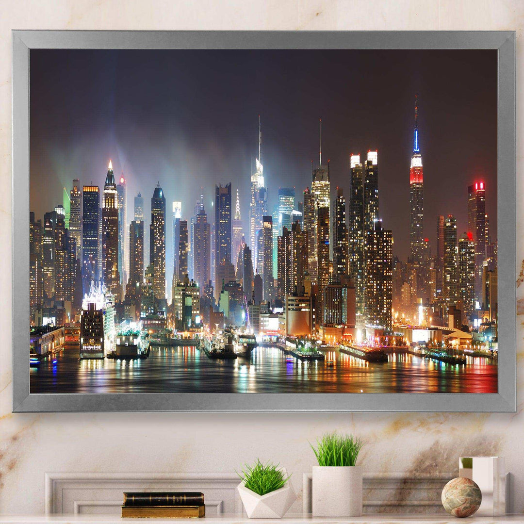 Lit NYC Manhattan Skyline