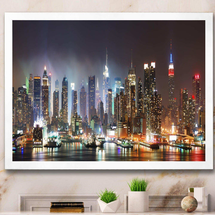 Lit NYC Manhattan Skyline