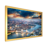 Aerial View of London at Dusk Framed Print Vibrant Gold - 1.5" Width