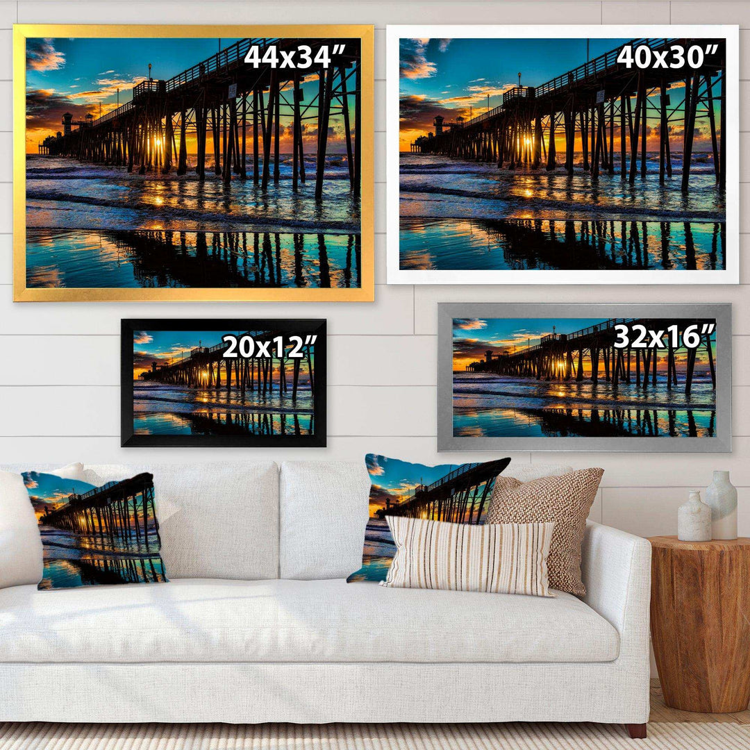 Oceanside Pier at Evening - Landscape Bedroom Wall Art