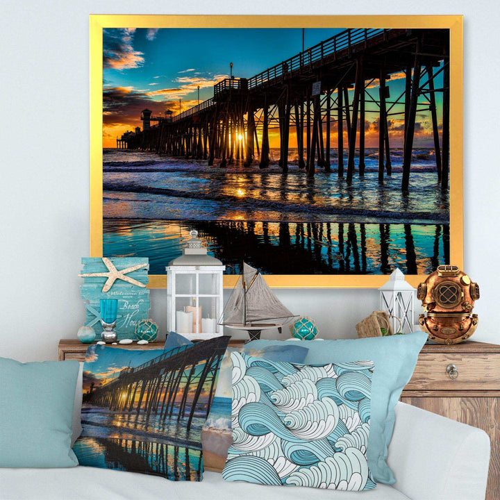 Oceanside Pier at Evening - Landscape Bedroom Wall Art