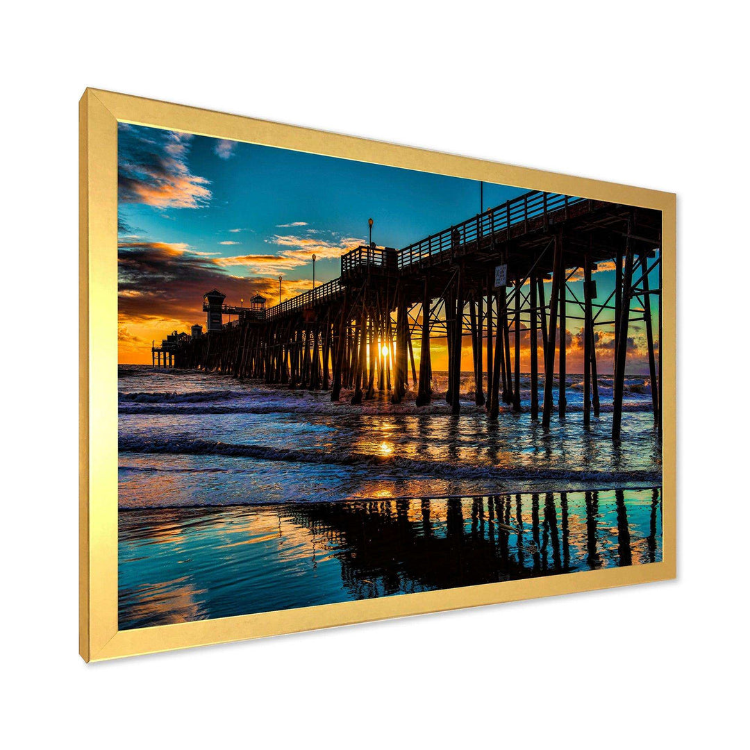 Oceanside Pier at Evening - Landscape Bedroom Wall Art