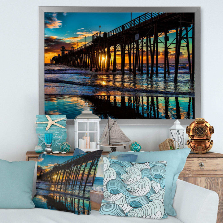 Oceanside Pier at Evening - Landscape Bedroom Wall Art