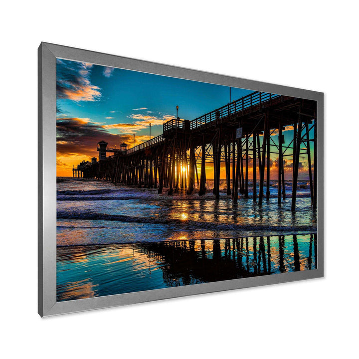 Oceanside Pier at Evening - Landscape Bedroom Wall Art