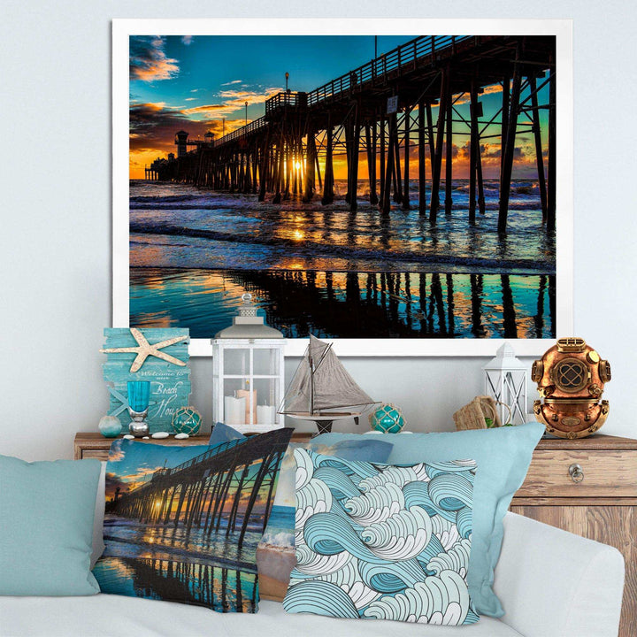 Oceanside Pier at Evening - Landscape Bedroom Wall Art