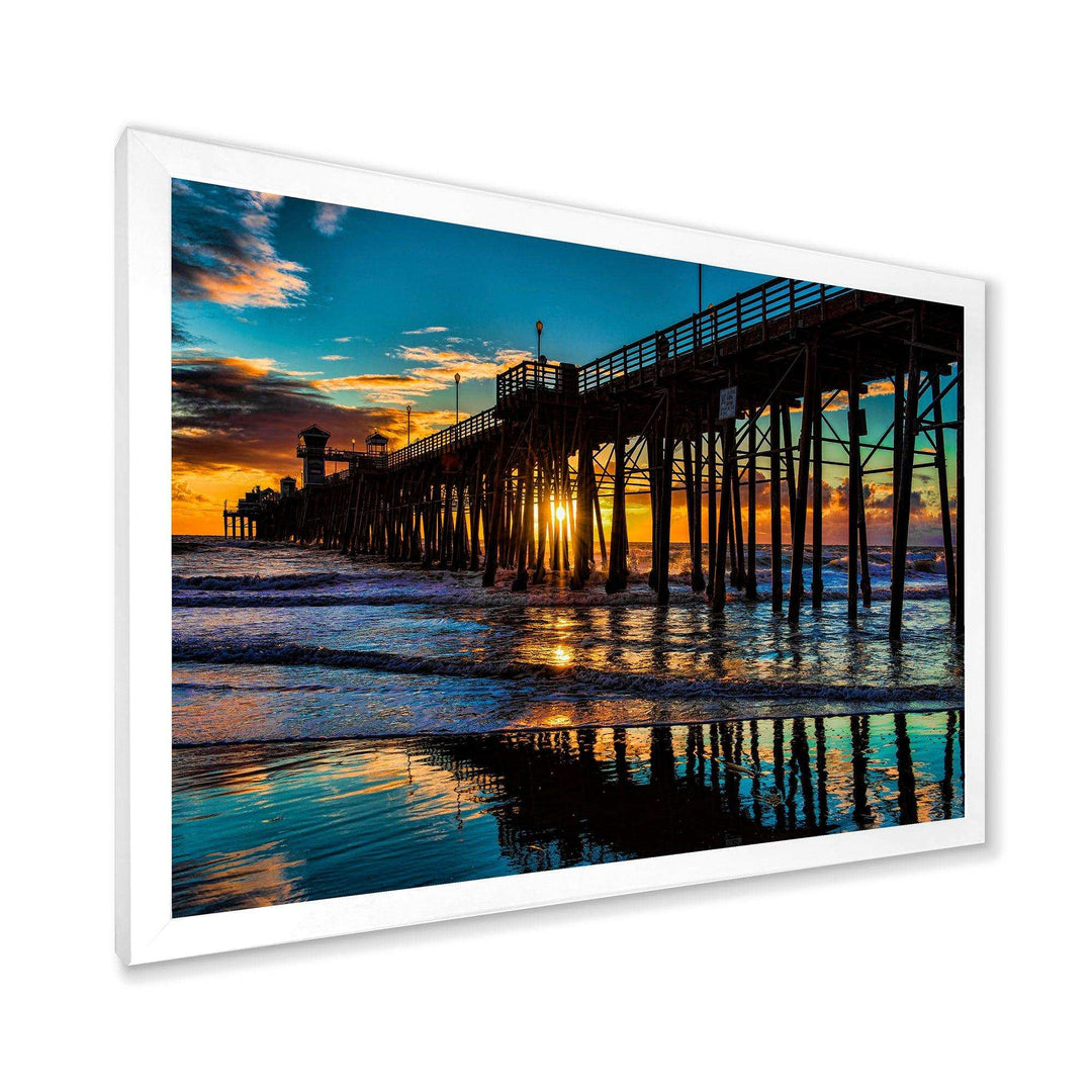 Oceanside Pier at Evening - Landscape Bedroom Wall Art