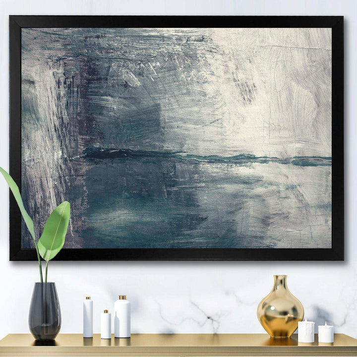 Grey Abstract Pattern Oil - Modern Bedroom Wall Art