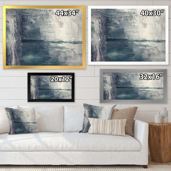 Grey Abstract Pattern Oil - Modern Bedroom Wall Art