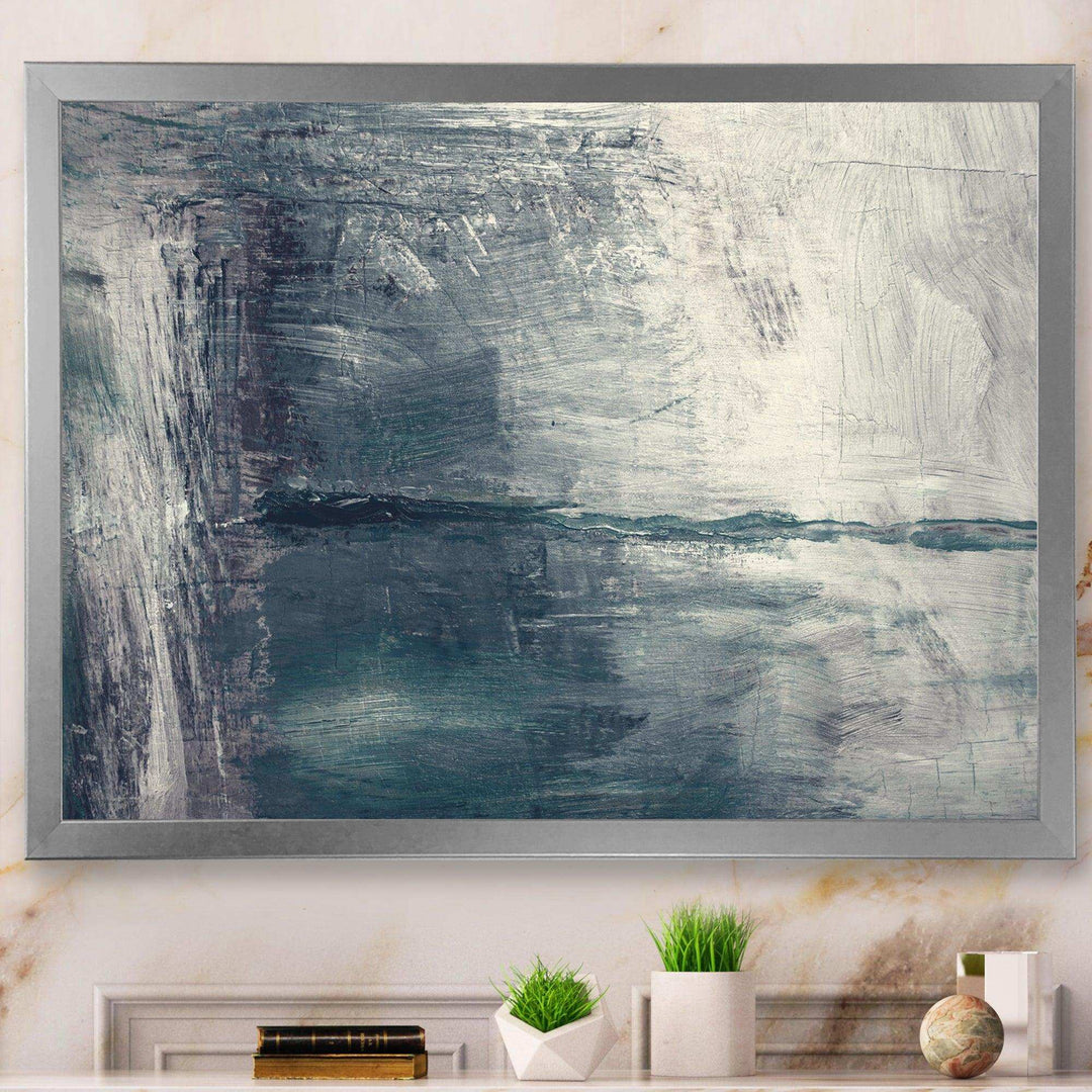Grey Abstract Pattern Oil - Modern Bedroom Wall Art
