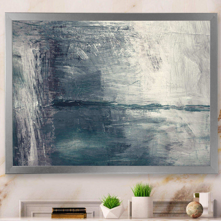 Grey Abstract Pattern Oil - Modern Bedroom Wall Art