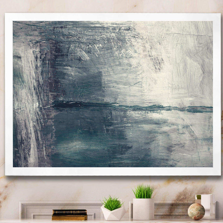Grey Abstract Pattern Oil - Modern Bedroom Wall Art