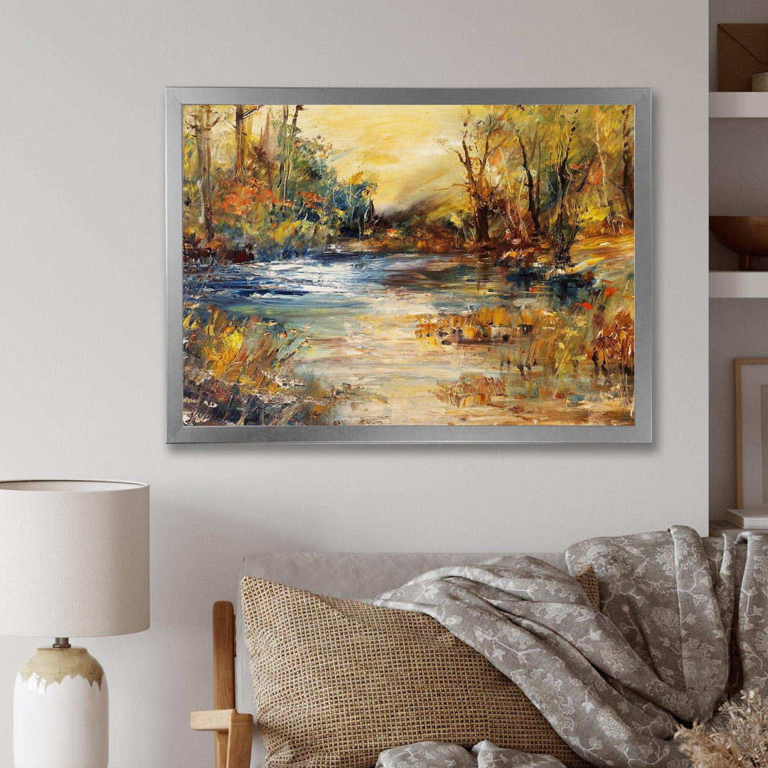 Stream in Forest Oil Painting