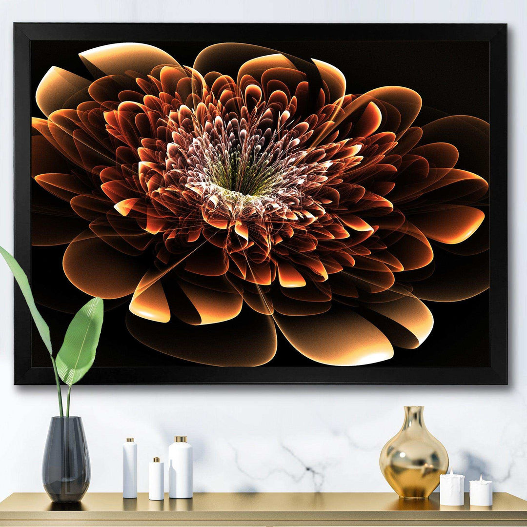 Brown Fractal Flower - Modern Bedroom Wall Art