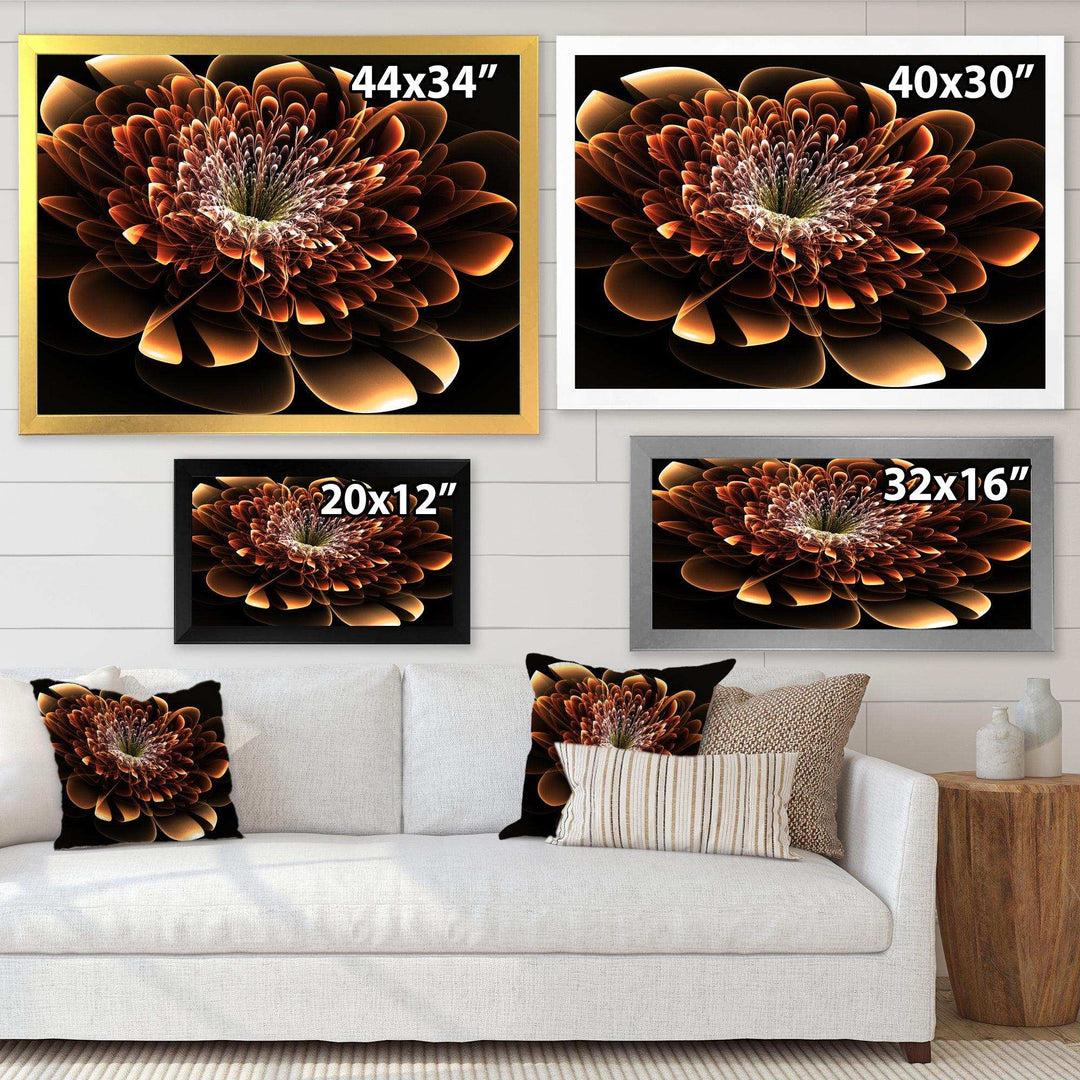 Brown Fractal Flower - Modern Bedroom Wall Art