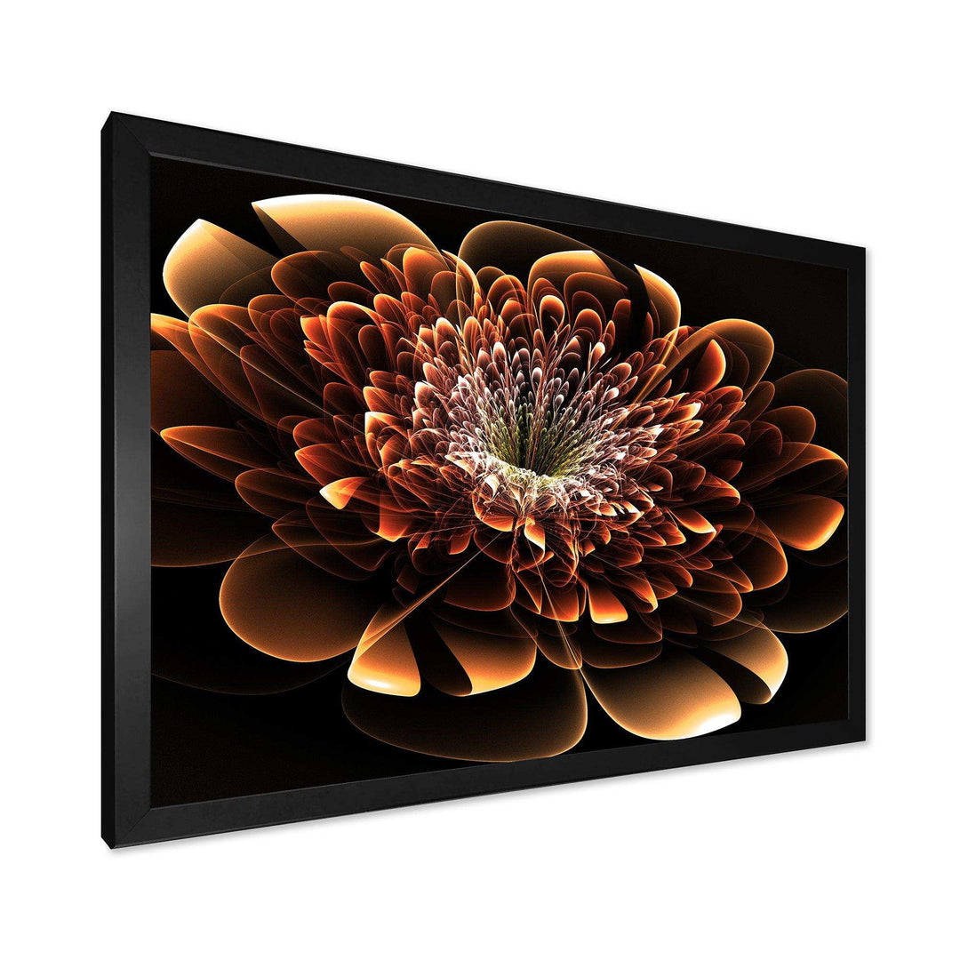 Brown Fractal Flower - Modern Bedroom Wall Art