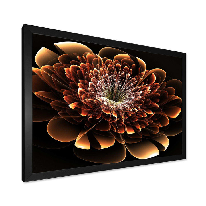 Brown Fractal Flower - Modern Bedroom Wall Art