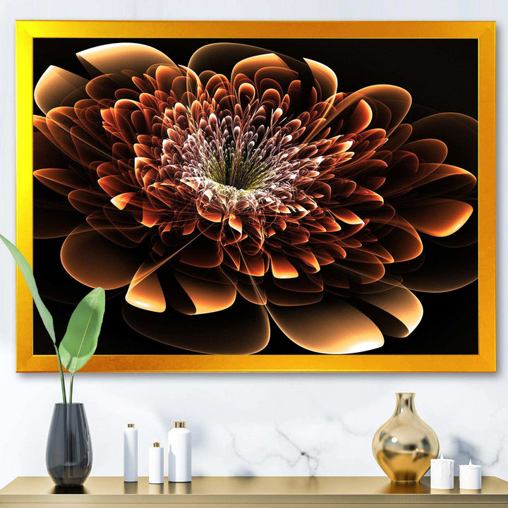 Brown Fractal Flower - Modern Bedroom Wall Art
