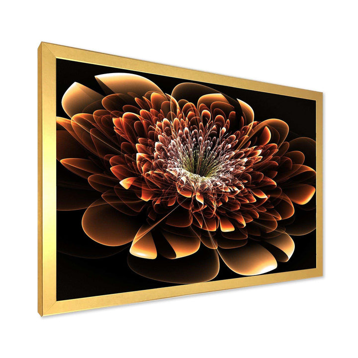 Brown Fractal Flower - Modern Bedroom Wall Art