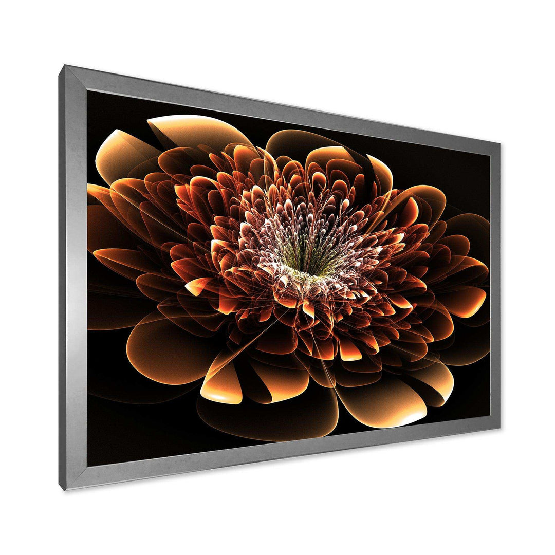 Brown Fractal Flower - Modern Bedroom Wall Art