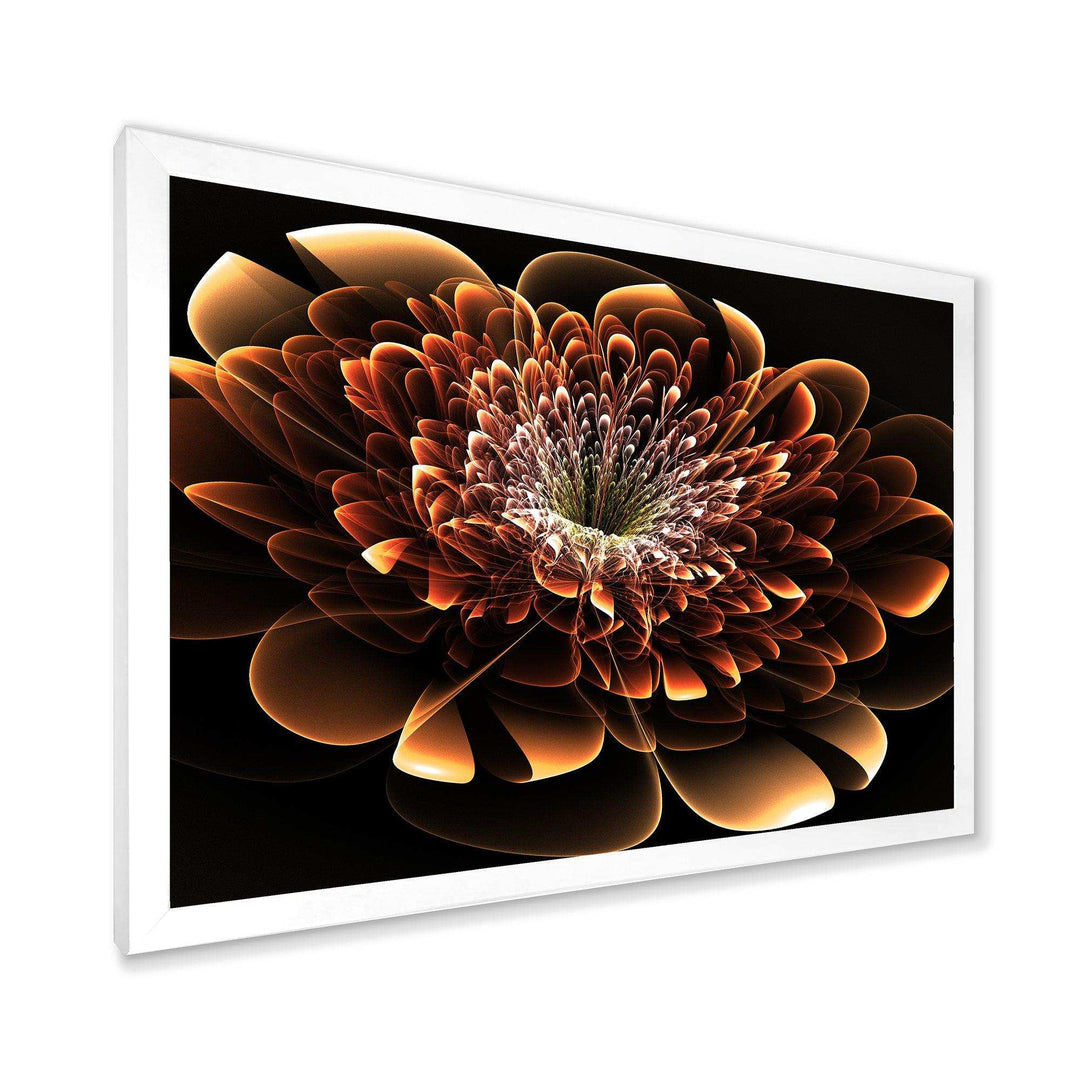 Brown Fractal Flower - Modern Bedroom Wall Art