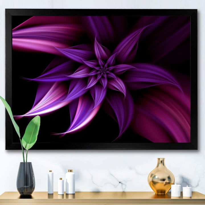 Fractal Flower Purple - Modern Canvas Wall Art