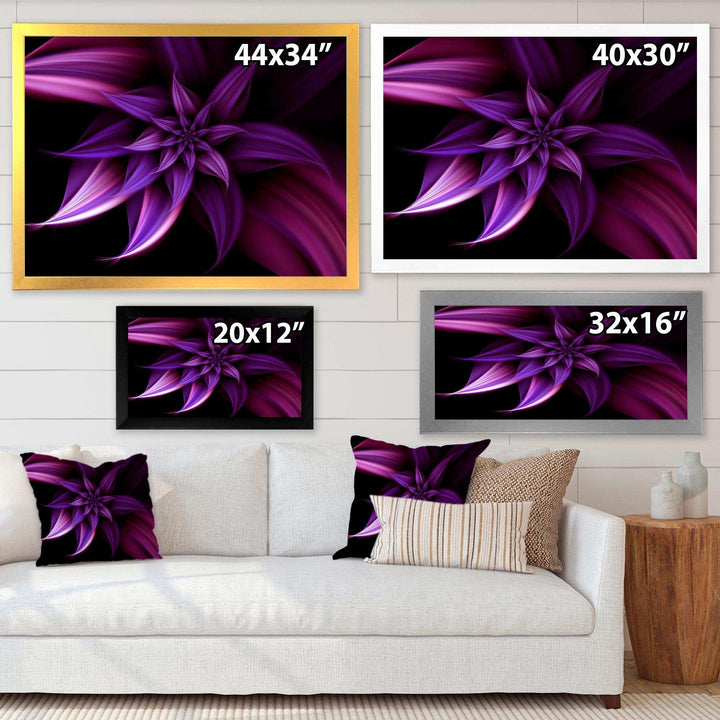 Fractal Flower Purple - Modern Canvas Wall Art